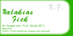 malakias fick business card